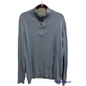 Grayson & Dunn 1/4 Zip Pullover Sweater Cotton Blue Mens Size Large